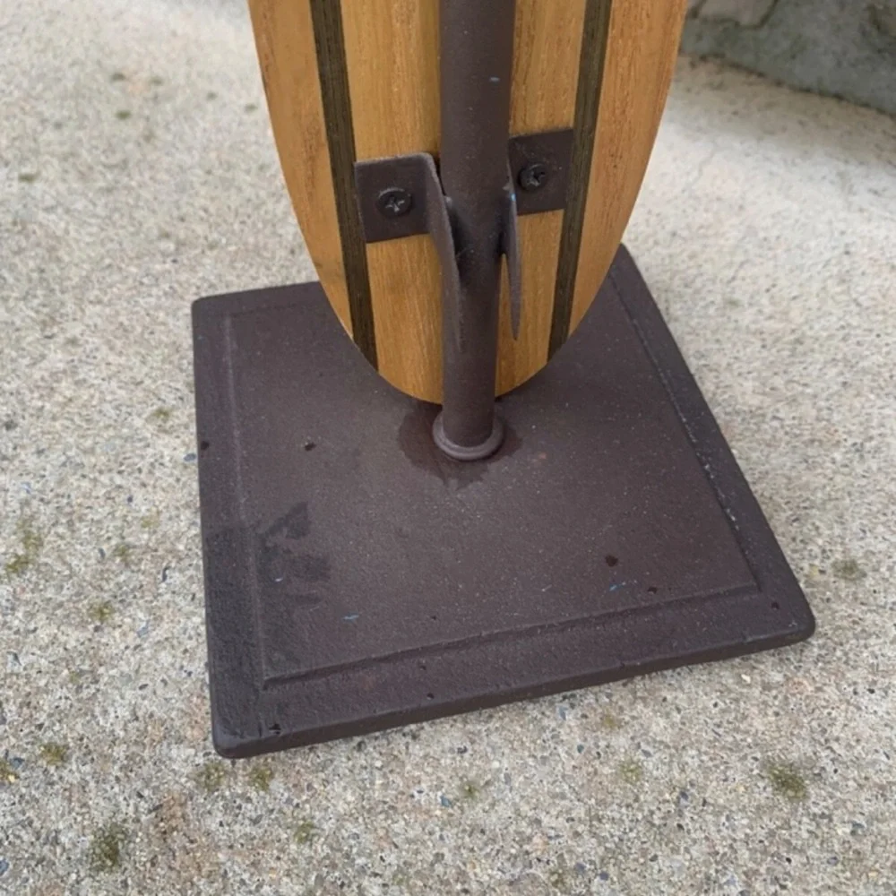 Pacific Coast Lighting Surfboard Pillar Candle Holder Wood Metal Beach Surfer